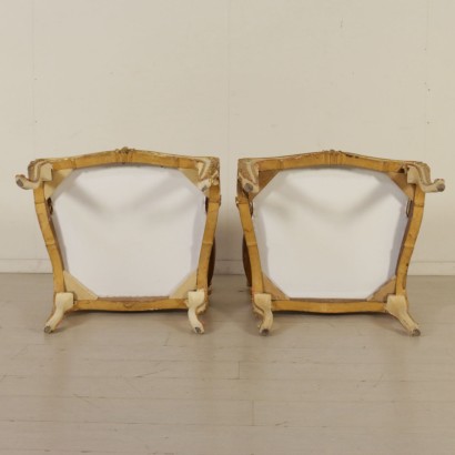 Paar Sessel aus Nussbaumholz Mitte des 19. Jahrhundert