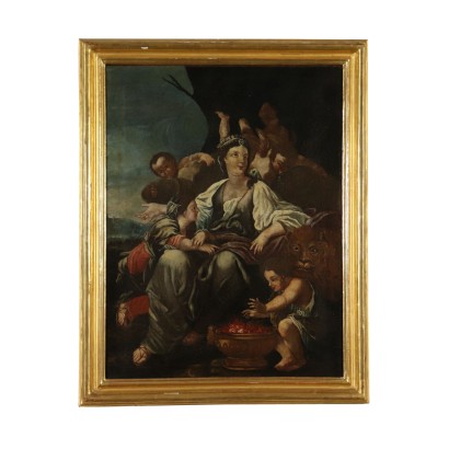 Allegory of Winter Oil Painting French School 18th Century