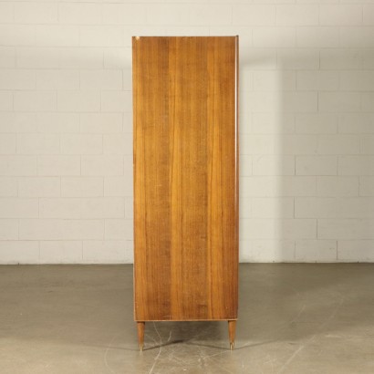 Wardrobe Teak Veneer Mirror Brass Vintage Italy 1960s