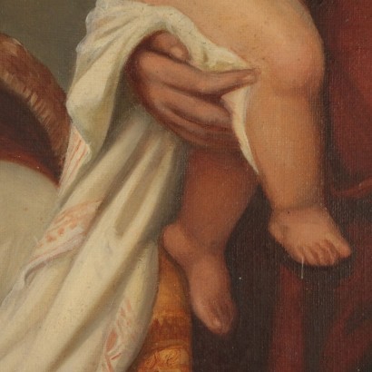 Woman with Child Oil Painting 19th Century