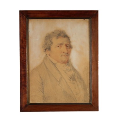Portrait d'Homme Domenico Bossi Crayon sur Papier 1819