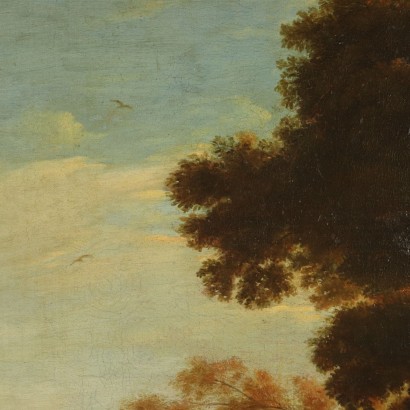 Bukolische Landschaft mit Hirten Ölgemälde 18. Jahrhundert