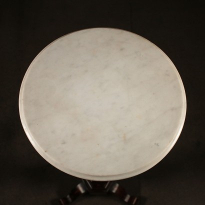 Matching Gueridon Rosewood and White Marble Italy 19th Century