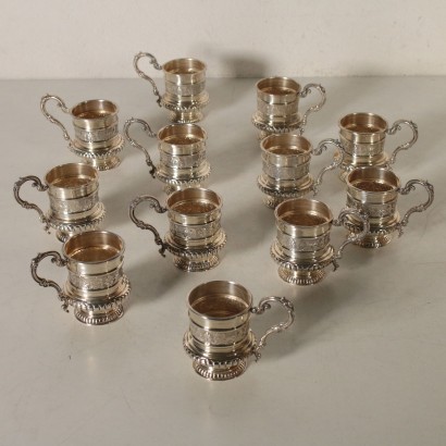 Groupe de douze Tasses Argent IMA de Guerci & C. Alessandria Gr 1200