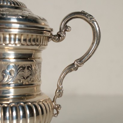 Silver Set Sugar Bowl and Milk Jug Italy Mid 20th Century