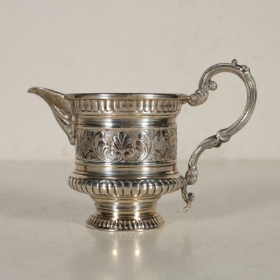 Silver Set Sugar Bowl and Milk Jug Italy Mid 20th Century