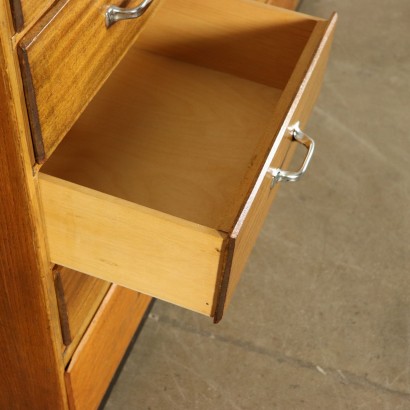 Display Cabinet Oak Veneer Vintage Italy 1940s