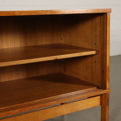 Sideboard with Sliding Doors Exotic Wood Veneer Brass Italy 1960s