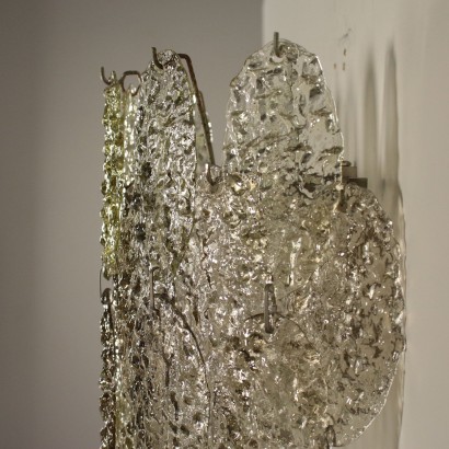 Wall Light Metal Crystal Vintage Italy 1960s