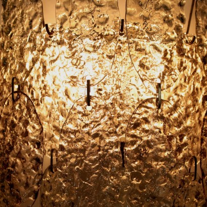 Wall Light Metal Crystal Vintage Italy 1960s