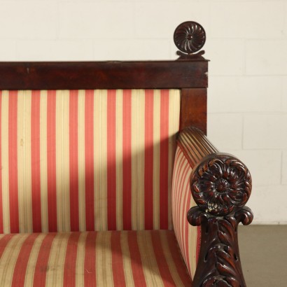 Restoration Walnut Sofa Italy 19th Century