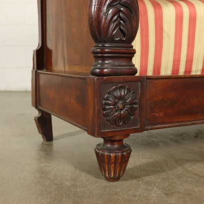 Restoration Walnut Sofa Italy 19th Century