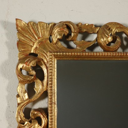 Carved Perforated Frame with Mirror Italy 20th Century