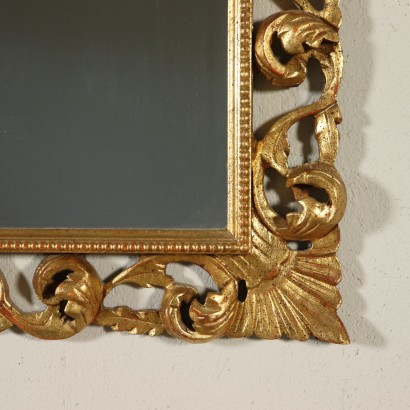 Carved Perforated Frame with Mirror Italy 20th Century