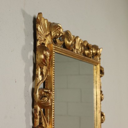 Carved Perforated Frame with Mirror Italy 20th Century