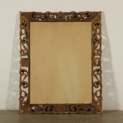 Carved Perforated Frame with Mirror Italy 20th Century