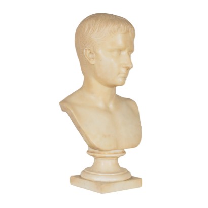 Bust of Julius Caesar White Marble Italy 19th Century