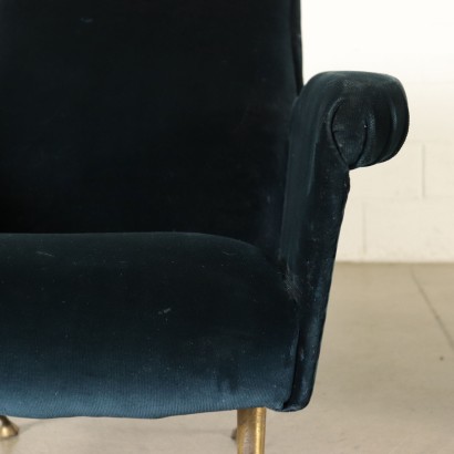 Pair of Armchairs Velvet Foam Vintage Italy 1950s-1960s