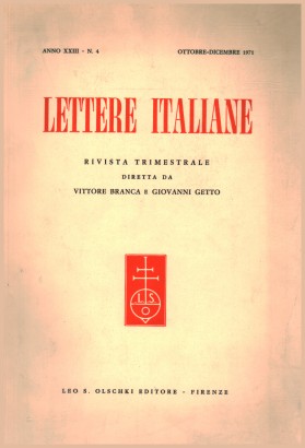 Lettere italiane Anno XXIII N.4 Ottobre-Dicembre 1971