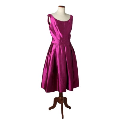 Vintage Cocktailkleid Rosa Alpenveilchen Seide 50er Jahre