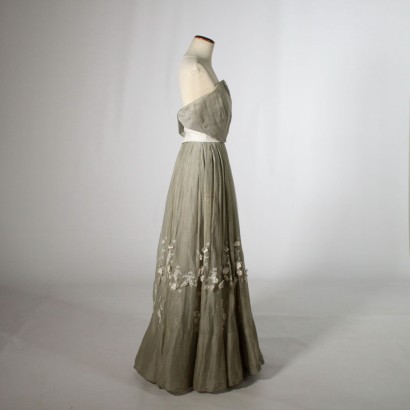 Vintage Evening Dress with Embroidery Made in Italy 1950s