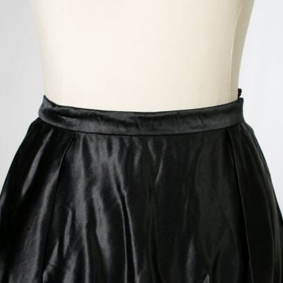 Jupe Elégante Satin de Soie noire Italie 1950