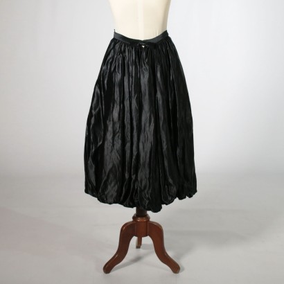 Vintage Skirt Black Satin and Silk Made in Italy