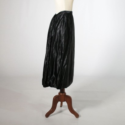 Vintage Skirt Black Satin and Silk Made in Italy