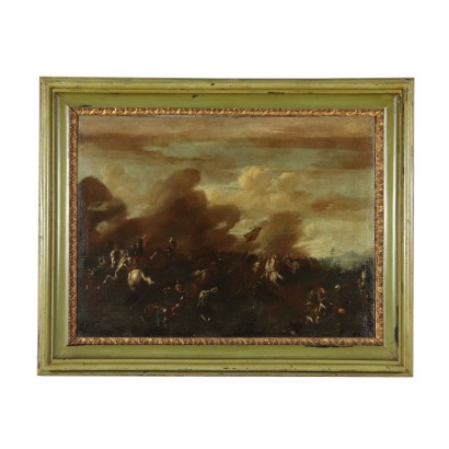 War Scene Oil Painting on Canvas 17th Century