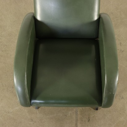 Fauteuil Mousse Simil Cuir Métal Vintage Italie Années 60