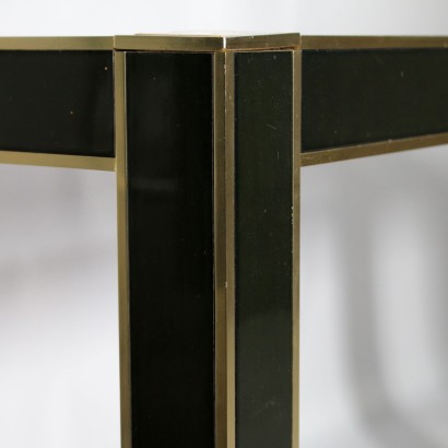 Console Table Lacquered Wood Smoked Glass Vintage Italy 1980s