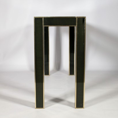 Console Table Lacquered Wood Smoked Glass Vintage Italy 1980s