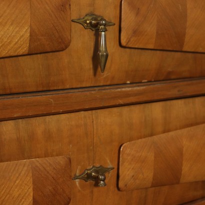 Chest with Mirror Walnut Veneer Vintage Italy 1950s