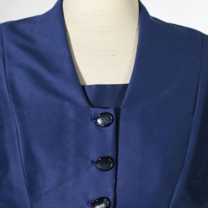 Vintage Blue Cocktail Dress with Bolero Made in Italy