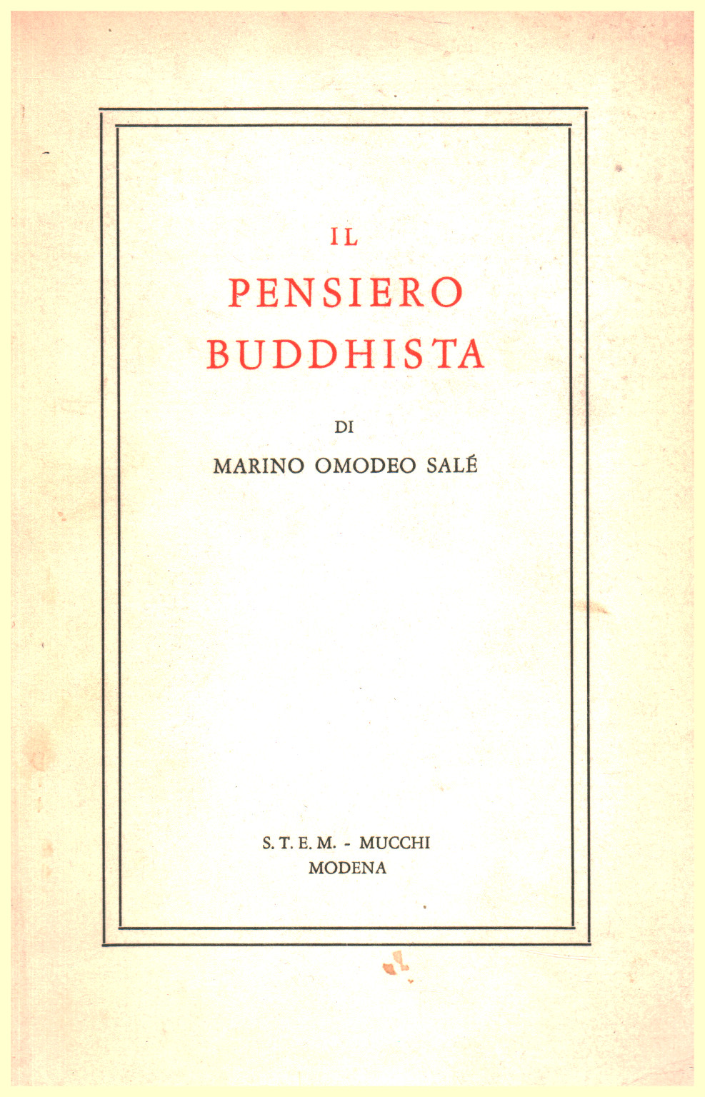Il pensiero Buddhista, s.a.