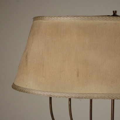 Floor Lamp Brass Fabric Lampshade Vintage Italy 1940s-1950s