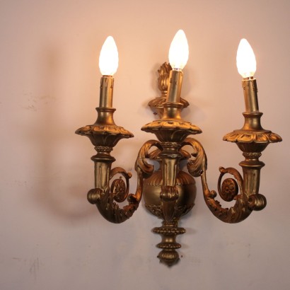 Pair of Gilded Sconces Italy 20th Century