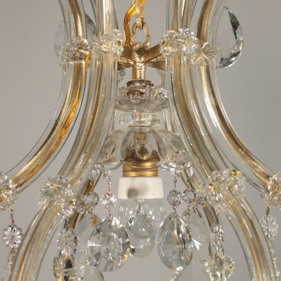 Lustre à six Bras Verre Fabriqué en Italie Première moitié '900