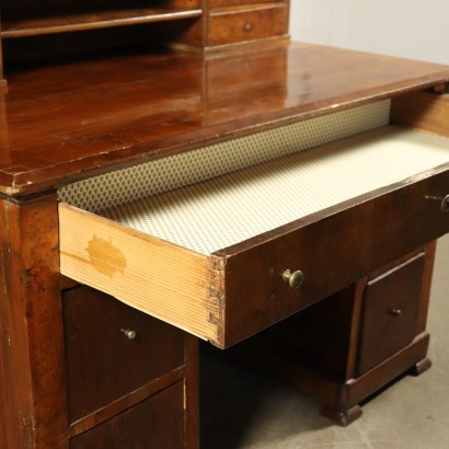 Pedestal Desk Cherry Walnut Austria Mid 1800s