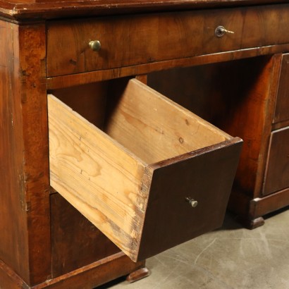 Pedestal Desk Cherry Walnut Austria Mid 1800s