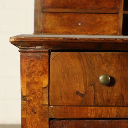 Pedestal Desk Cherry Walnut Austria Mid 1800s