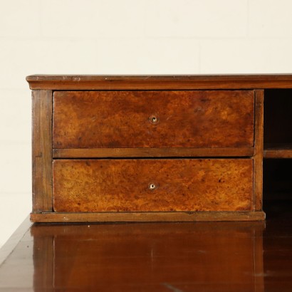 Pedestal Desk Cherry Walnut Austria Mid 1800s