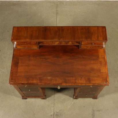 Pedestal Desk Cherry Walnut Austria Mid 1800s