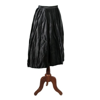 Vintage Skirt Black Satin and Silk Made in Italy