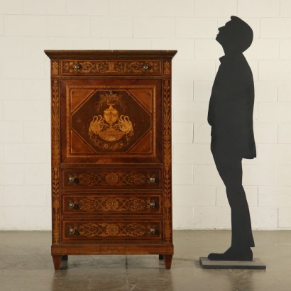 Refined Secretaire with Inlays Italy 20th Century