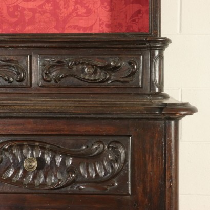 Cupboard with Plate Rack Walnut Poplar Italy 20th Century