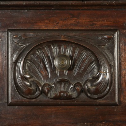 Cupboard with Plate Rack Walnut Poplar Italy 20th Century