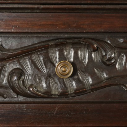 Cupboard with Plate Rack Walnut Poplar Italy 20th Century