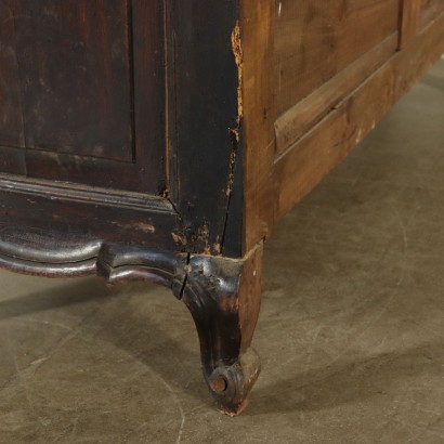 Cupboard with Plate Rack Walnut Poplar Italy 20th Century