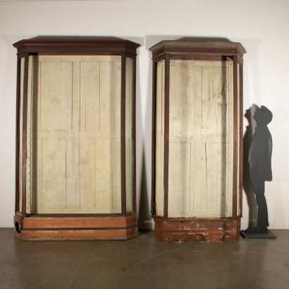 Pair of Walnut Bookcases Italy Early 20th Century